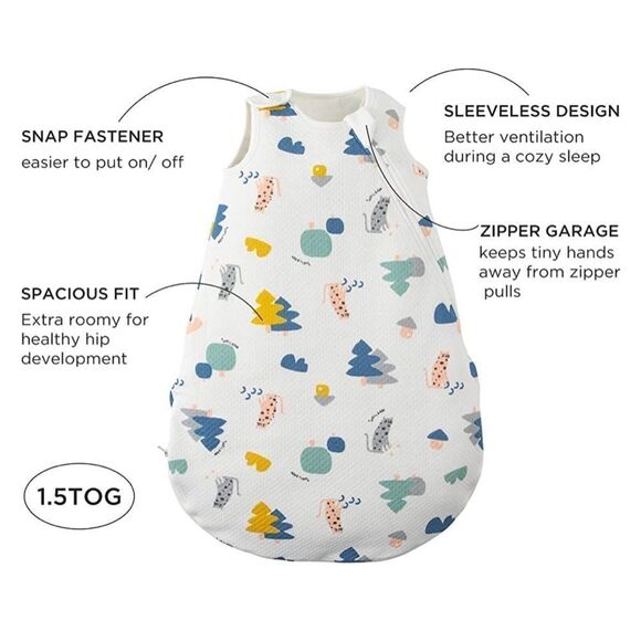 Duomiaomiao All Season Baby Sleep Sack, Tog 1.5 Wearable Blanket L NWT in packg‎ - Picture 2 of 9